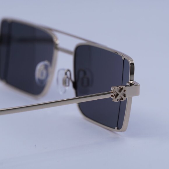 Off-White OERI14A CORTEZ 7607 Sunglasses Gold Rectangle Frame, Grey Lenses - Picture 10 of 11